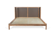 NeoKyoto Queen Bed with Rattan Panel Backrest
